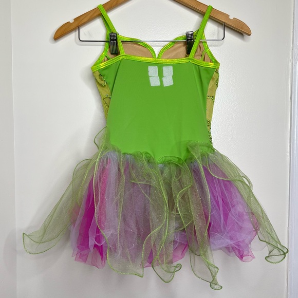 Curtain Call Costumes Dance Dress Up Play Fairy Child Size 12 Sequins Green - Picture 5 of 13